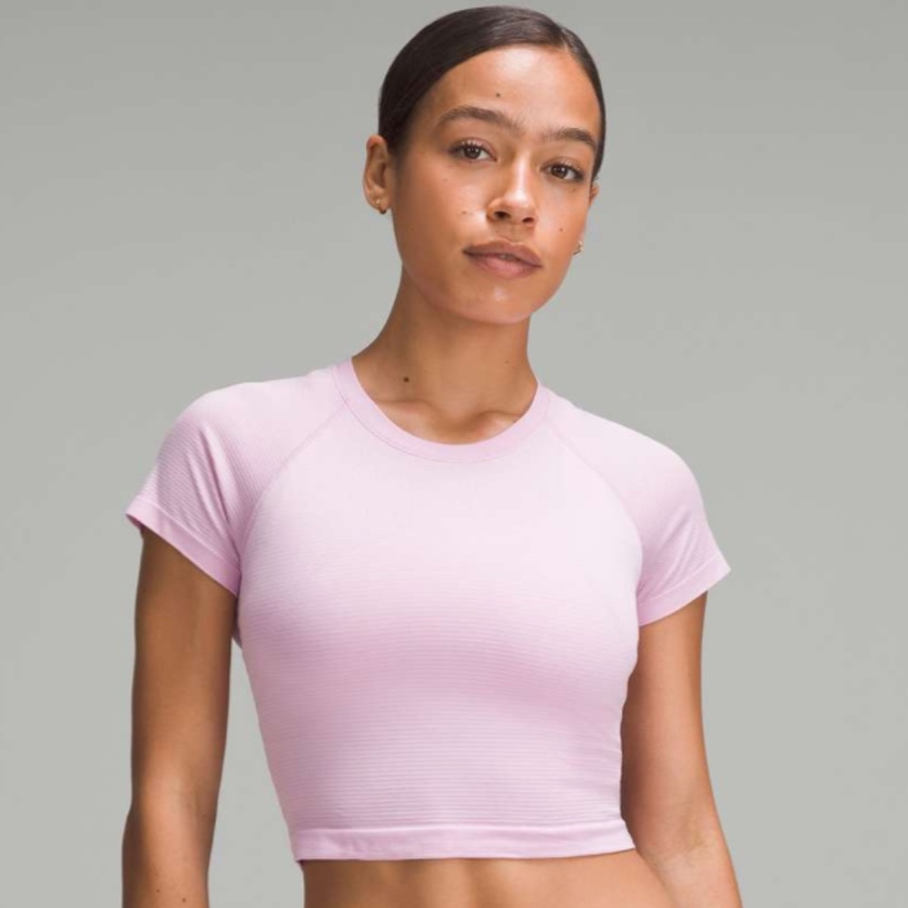 NWT Lululemon Swiftly Tech Cropped Short-Sleeve Shirt 2.0 (Size 8) in Vitapink